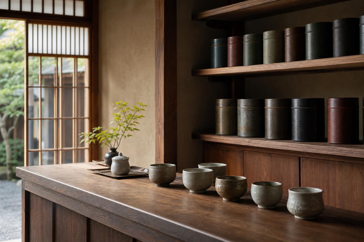 Tea shop counter